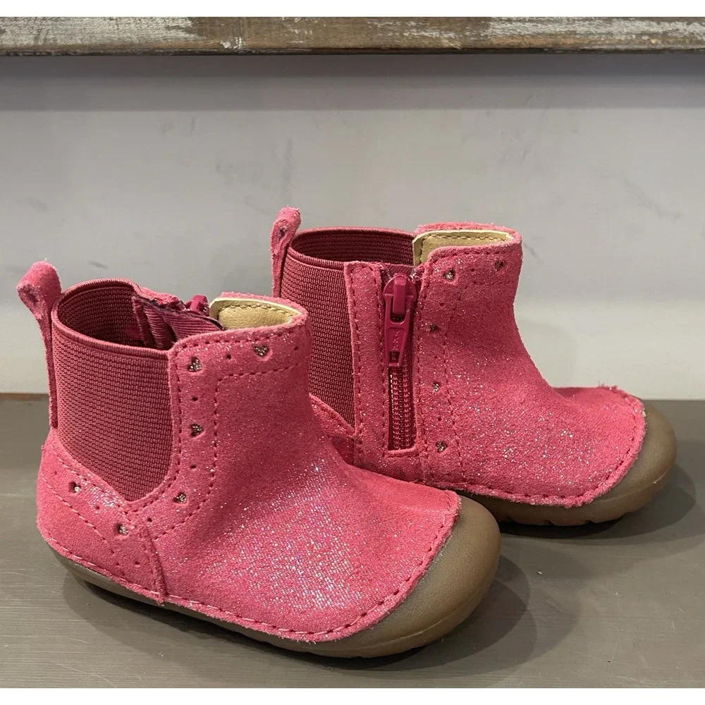 Stride Rite SM Agnes 2.0 Berry Ankle Boots‎ Baby/Toddler Zip Bootie US 3M